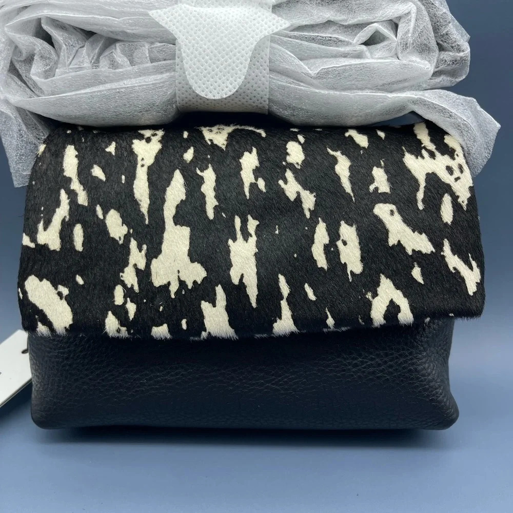 AIMEE Kestenberg Novelty Preston Leather Mini Crossbody Bag, Static Haircalf NWT - Picture 8 of 15